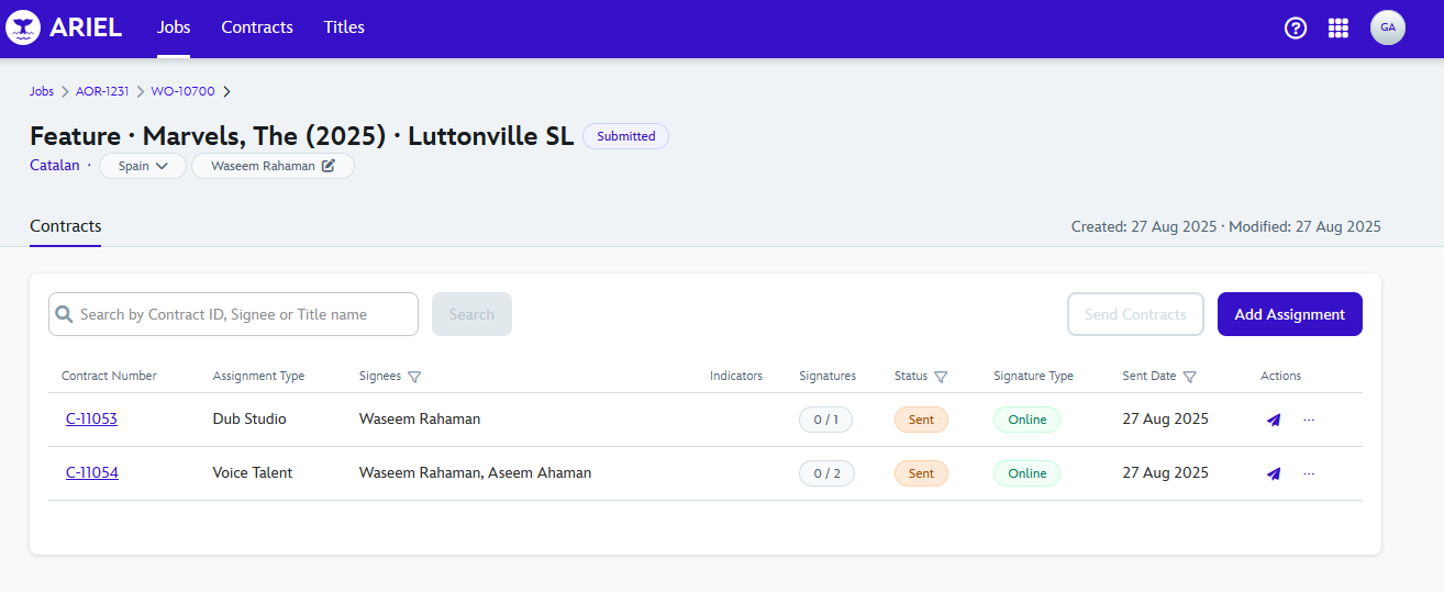 Add Assignment Button