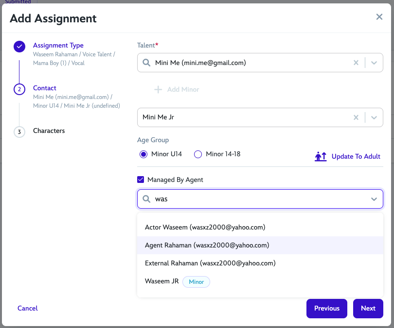 Minor Managed by Agent Minor Managed by Agent